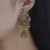 Destiny Jewels Oxidised Traditional Kundan Gold Jhumka Silver Crystal Earrings For Women & Girls