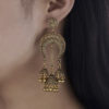 Destiny Jewels Oxidised Traditional Kundan Gold Long Jhumka Peach Crystal Earrings For Women & Girls