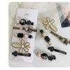 Destiny Jewels Black Hair Clip Set  Bear Floral Decor Hair Clip for Kids Girl and Women 5pcs