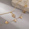 Destiny Jewels Gold Plated Drop Snake And Butterflies Multi-layered Chain Necklace For Women & Girls