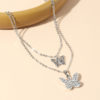 Destiny Jewels Silver-Plated Double Layer Butterfly Necklace For Women & Girls