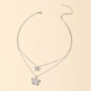 Destiny Jewels Silver-Plated Double Layer Butterfly Necklace For Women & Girls