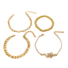 Destiny Jewels 4Pcs Set Snake Decor With Stone Gold Plated Bracelet For Women & Girls