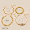 Destiny Jewels 4Pcs Set Snake Decor With Stone Gold Plated Bracelet For Women & Girls