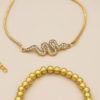 Destiny Jewels 4Pcs Set Snake Decor With Stone Gold Plated Bracelet For Women & Girls