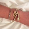Destiny Jewels 2Pcs Set Snake Decor With Stone Gold Plated Bracelet For Women & Girls
