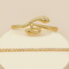 Destiny Jewels 2Pcs Set Snake Decor With Stone Gold Plated Bracelet For Women & Girls