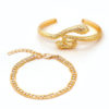 Destiny Jewels 2Pcs Set Snake Decor With Stone Gold Plated Bracelet For Women & Girls