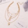 Destiny Jewels Heart Desing Gold Plated Multi Layers Chain Neacklace For Women & Girls