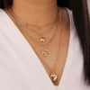 Destiny Jewels Heart Desing Gold Plated Multi Layers Chain Neacklace For Women & Girls
