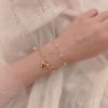 Destiny Jewels Love Heart Double Layer Gold Plated Bracelet For Women & Girls