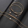 Destiny Jewels 4Pce Set Gold Plated Layered Adjustable Boha Bracelet For Women & Girls