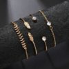 Destiny Jewels 4Pce Set Gold Plated Layered Adjustable Boha Bracelet For Women & Girls