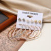 Destiny Jewels 5 Pair Hoop Pearl Earrings Set For Women & Girls