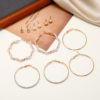 Destiny Jewels 5 Pair Hoop Pearl Earrings Set For Women & Girls