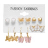 Destiny Jewels Gold Plated 6 Pair Pearl Hoop Tassel Earrings Set For Women & Girls