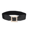 KILLFE Women Stretchy Wide Belt for Dress Ladies Elastic Black Belt Hook Buckle