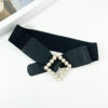 KILLFE Women Stretchy Wide Belt for Dress Ladies Elastic Black Belt Hook Buckle