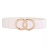 KILLFE Women Stretchy Wide Belt for Dress Ladies Elastic White Belt Hook Buckle