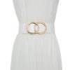 KILLFE Women Stretchy Wide Belt for Dress Ladies Elastic White Belt Hook Buckle