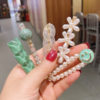 Destiny Jewels Fashion Smile Flower Chain Hair Clip Hairpin For Women & Girls Set Combo of 6