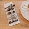 Destiny Jewels Black Hair Clip Set  Bear Floral Decor Hair Clip for Kids Girl and Women 5pcs