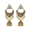 Destiny Jewels Oxidised Traditional Kundan Gold Jhumka Silver Crystal Earrings For Women & Girls