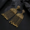 Destiny Jewels Oxidised Traditional Kundan Gold Long Dangler Chain Earrings For Women & Girls
