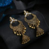 Destiny Jewels Oxidised Traditional Kundan Gold Jhumka Silver Crystal Earrings For Women & Girls