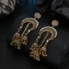 Destiny Jewels Oxidised Traditional Kundan Gold Long Jhumka Peach Crystal Earrings For Women & Girls