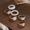 Bohemia White Stone Ring Set for Women nd Girls