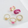 Y2k Vintage Heart pink Resin ring For Women and Girls