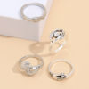 White CZ stone Band Holding Hand Stylish Ring set For Girl nd Women