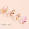 Fashionable Style Gossip Dripping Oil heart Stone Ring For Women
