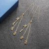 Gold Plated Stainless Steel Long Chain Tassel Letter KISS Drop Earrings