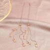 Rose Gold Plated Stainless Steel Long Chain Tassel Letter KISS Drop Earrings