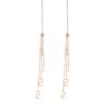 Rose Gold Plated Stainless Steel Long Chain Tassel Letter KISS Drop Earrings