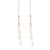Gold Plated Stainless Steel Long Chain Tassel Letter KISS Drop Earrings