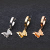 Gold Plated Stainless Steel New Fashion Trendy Butterfly Decor Earrings