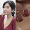 Gold Plated Korean Style Geometrical Design Trending Stud Earrings