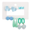 Destiny Jewels Acrylic Heart and Butterfly Shaped Long Drop 6Pair Earrings Set For Women & Girls