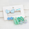 Destiny Jewels Acrylic Heart and Butterfly Shaped Long Drop 6Pair Earrings Set For Women & Girls