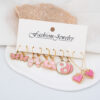 Destiny Jewels Gold Plated Pink Butterfly and Drop Heart Shaped Earrings Set For Women & Girls