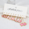 Destiny Jewels Gold Plated Pink Butterfly and Drop Heart Shaped Earrings Set For Women & Girls