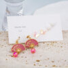 Gold Plated Pearl Decor Fan Charm Drop Earrings Butterfly Stud Earrings Set For Women & Girls