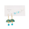 Gold Plated Fan Charm Drop Earrings Butterfly Stud Earrings Set For Women & Girls