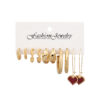 Trendy Gold Plated Small Hoop and Long Colourful Heart Shaped Earrings Set For Women & Girls